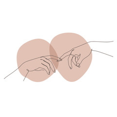 Minimal One Line Valentine Illustration of couple with Rose and Pastel Abstract Background