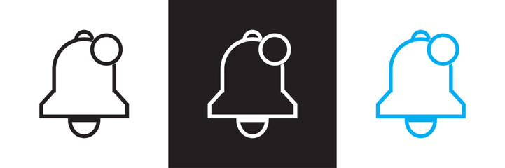 Bell notification icon. Vector for websites, mobile interfaces, presentations, banner, visual branding etc. Vector illustration. isolated on white and black background. EPS 10
