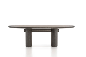 Modern minimalist concrete dining table design on white background – Isolated on White Background | High Resolution