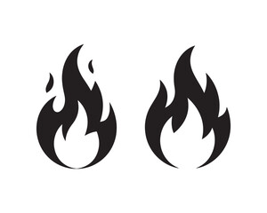 Fire icon collection. Fire flame symbol. Bonfire silhouette logotype. fire icon vector illustration.