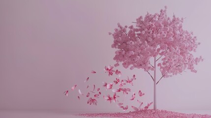 Obraz premium Mother's Day Cherry Blossom Tree Background: Dancing with Pink Snowy Tenderness, Sketching a Dreamy Scroll of the Interweaving of Romantic Love and Grateful Affection on Mother's Day