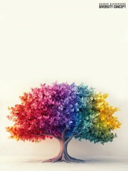 Symbolic Rainbow Tree Representing Diversity Inclusion and Harmony