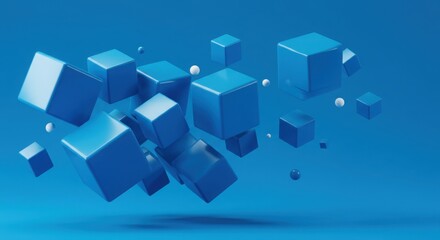 Abstract blue cubes