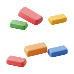 Colorful 3D Rectangular Blocks, Assorted Colors