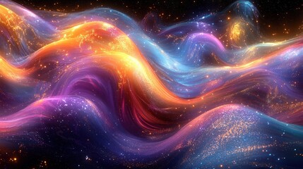Abstract swirling nebula of vibrant colors