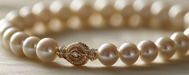 Exquisite pearl bracelet with gold clasp