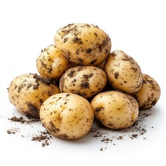 Pile of earthy potatoes