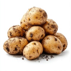 Pile of fresh, earthy potatoes