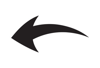 Curved Left Arrow Icon Bold Black Direction Symbol