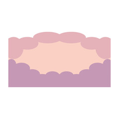 Cloud Corner Border. Flat decorative vector design isolated illustration