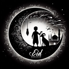 Goat silhouette design Eid Mubarak simple.goat silhouette 2 Eid UL adha 