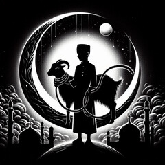 Goat silhouette design Eid Mubarak simple.goat silhouette 2 Eid UL adha 