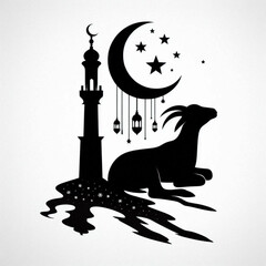 Goat silhouette design Eid Mubarak simple.goat silhouette 2 Eid UL adha 