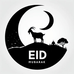 Goat silhouette design Eid Mubarak simple.goat silhouette 2 Eid UL adha 