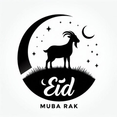 Goat silhouette design Eid Mubarak simple.goat silhouette 2 Eid UL adha 