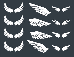 Wings logo set. Vector