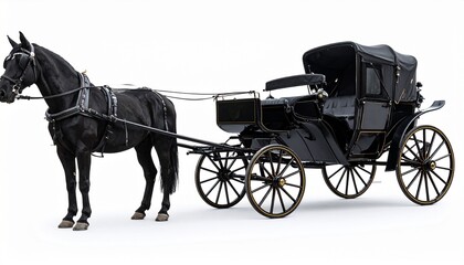 Naklejka premium horse and carriage on white background
