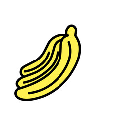 Stylized banana cluster illustration against stark contrast background design