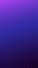 紫と青のグラデーションの背景に方眼のテクスチャ - レトロフューチャーな壁紙の素材 - 9:16