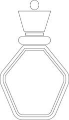 Perfume Bottle line art icon.Fragrance perfume vector. Line and glyph perfume.Clothing costumes and accessories concept.spray bottle of icon.perfume bottle with liquid inside, glowing reflection.