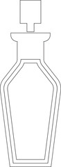 Perfume Bottle line art icon.Fragrance perfume vector. Line and glyph perfume.Clothing costumes and accessories concept.spray bottle of icon.perfume bottle with liquid inside, glowing reflection.