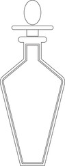 Perfume Bottle line art icon.Fragrance perfume vector. Line and glyph perfume.Clothing costumes and accessories concept.spray bottle of icon.perfume bottle with liquid inside, glowing reflection.