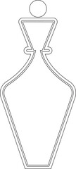 Perfume Bottle line art icon.Fragrance perfume vector. Line and glyph perfume.Clothing costumes and accessories concept.spray bottle of icon.perfume bottle with liquid inside, glowing reflection.