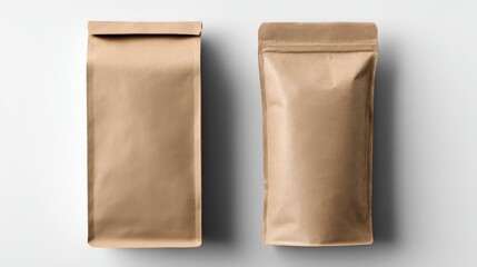 Empty Coffee Bag Packaging Display on Isolated White Background