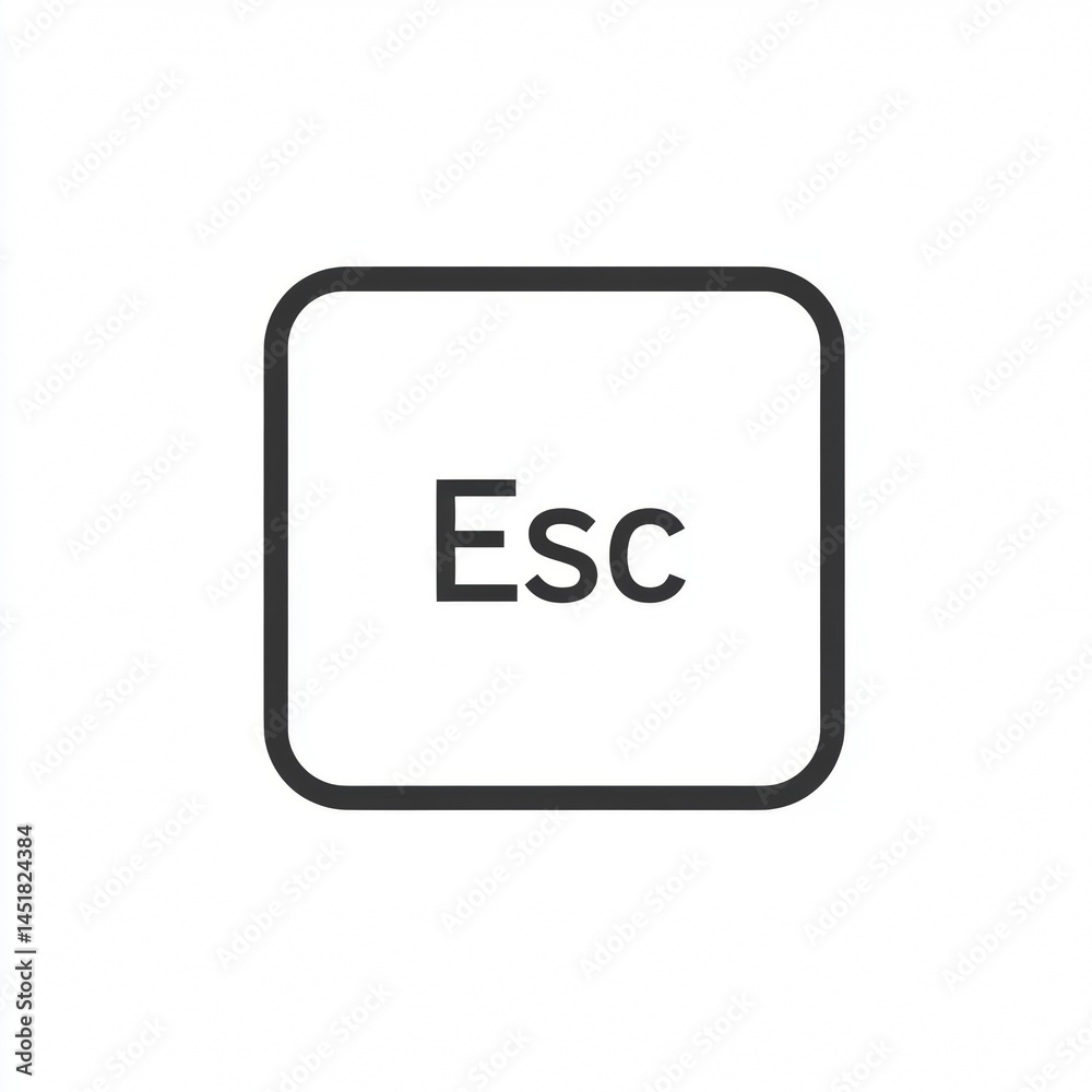 Poster Escape key symbol, modern computer keyboard element isolated with transparency, clean design