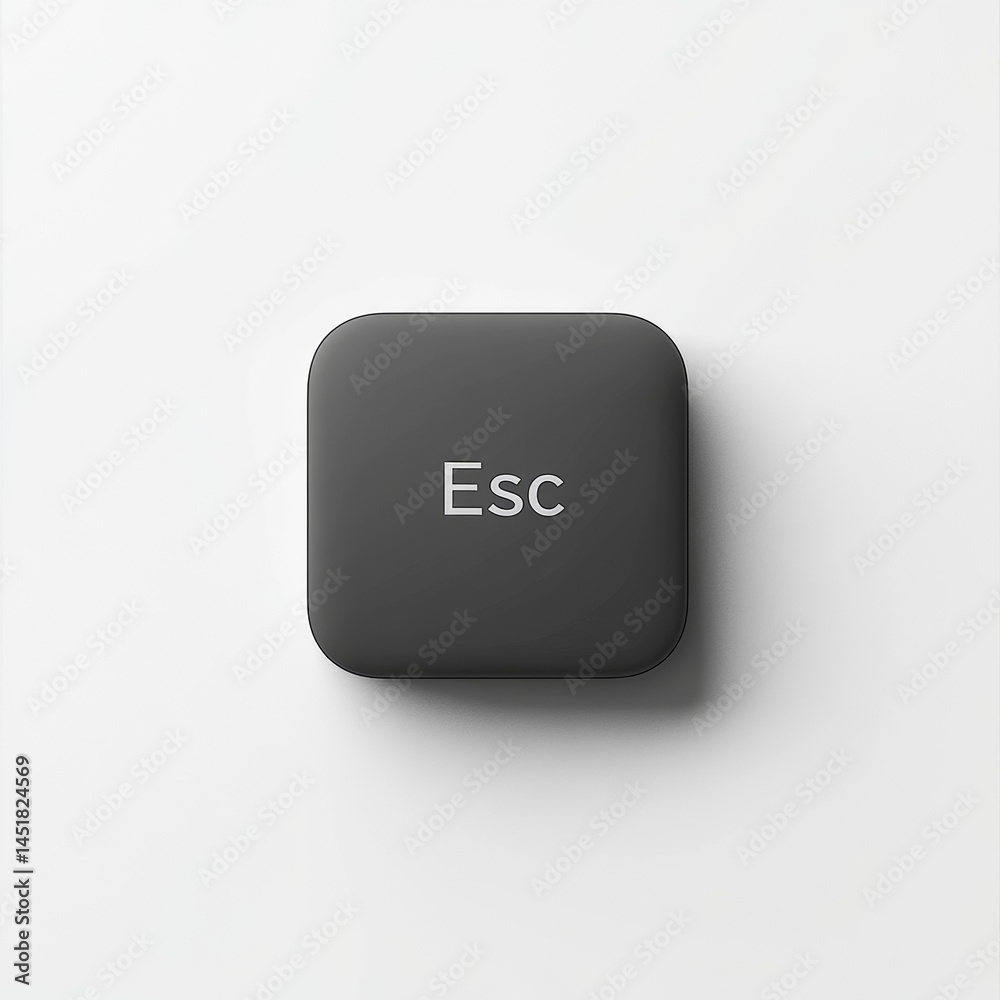 Poster single escape key on a minimalist keyboard aesthetic for creative digital work