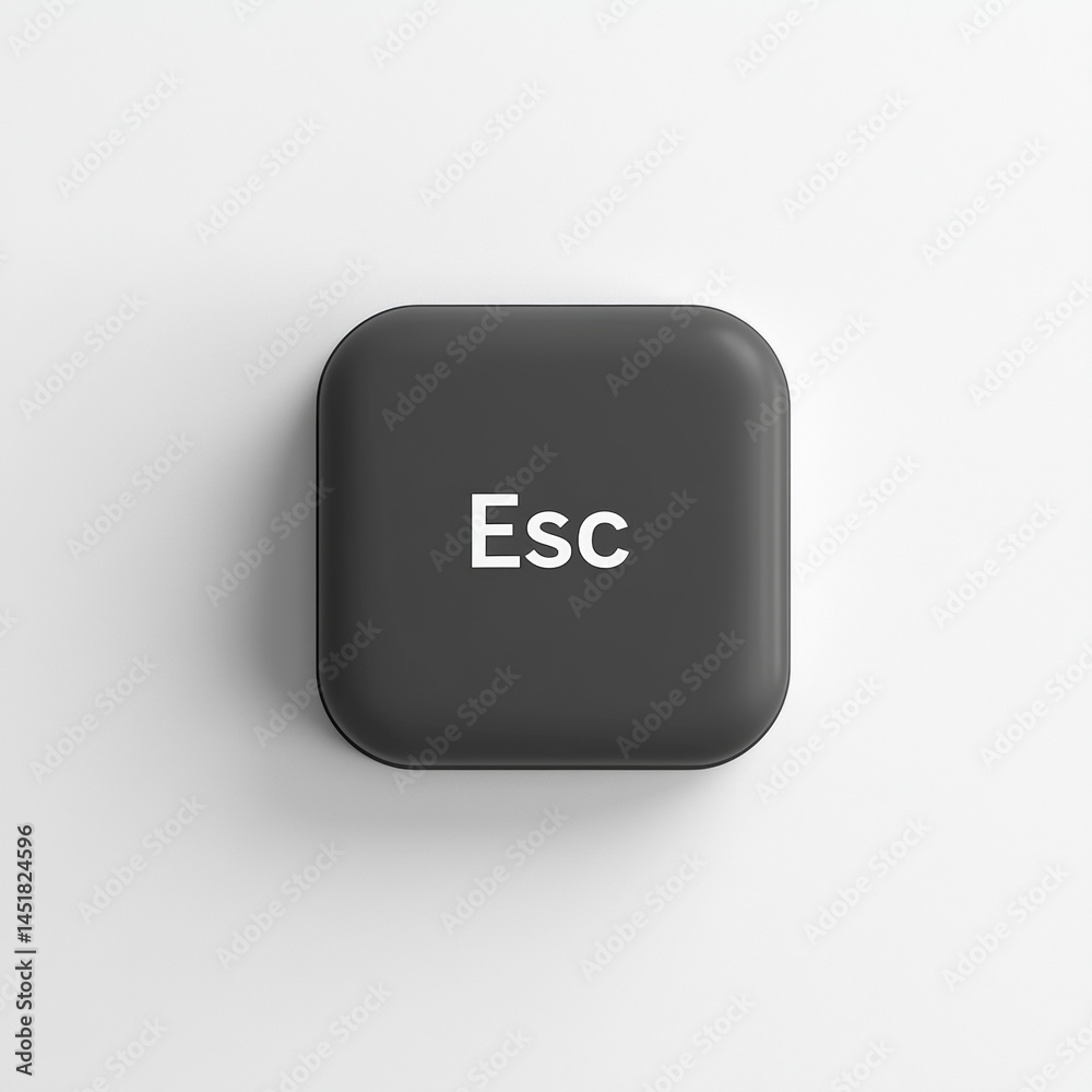 Poster Single Escape Key Isolated on Transparent Background for Interface Design Projects