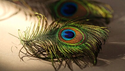 Obraz premium peacock feather close up