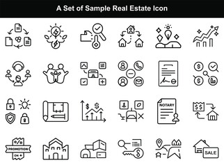A Set Of Real Estate Icon Sample