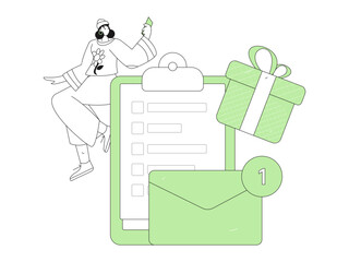 Communicate with consultants flat vector character concept operation hand drawn illustration
