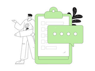 Communicate with consultants flat vector character concept operation hand drawn illustration
