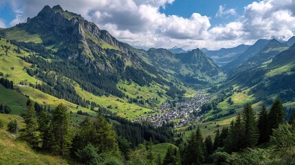 Breathtaking Alpine View of Engelberg in Switzerland's Nature