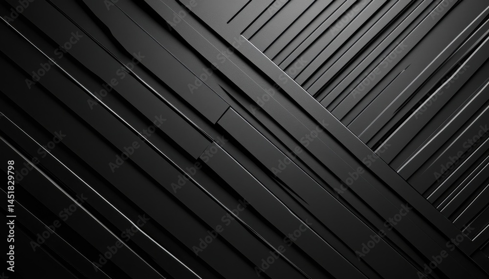 Poster Abstract Dark Geometric Pattern Background with Black Diagonal Stripes Minimalist Design and Modern Texture