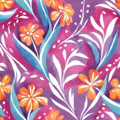 Abstract colorful floral pattern and wallpaper