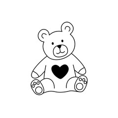 one line teddy bear