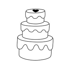 line art wedding cake