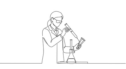 Scientist conducting experiments with a microscope in a lab  