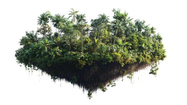 Floating AI-powered reforestation yield simulator with regional metrics, isolated, PNG format, transparent background. Varient 3