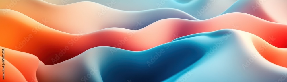 Poster Abstract Gradient Waves Background in Blue Orange and Red Tones Smooth Texture Pattern Design Perfect for Modern Art Dynamic Graphic Template and Colorful Backdrop