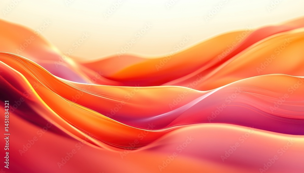 Poster Abstract Orange Waves Background Texture with Smooth Gradient Curves and Elegant Folds in a Modern Dynamic Design Perfect for Creative Art and Visual Backdrops