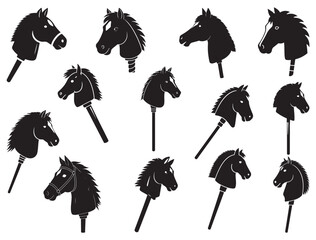 HOBBY HORSE SILHOUETTE WHITE BACKGROUND