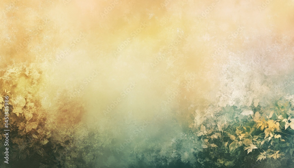 Aufkleber abstract vintage background with textured watercolor design in yellow green and beige tones creates 