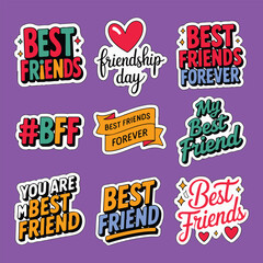 Colorful Friendship Sticker Set.