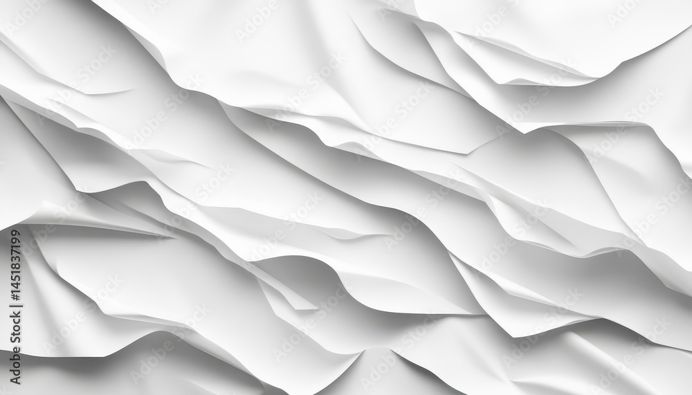 Poster abstract white paper crumpled texture background for design art surface with wrinkled and rough deta