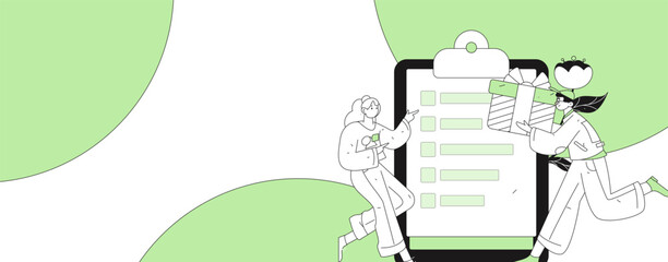 Invite friends to conduct questionnaire flat vector concept operation hand drawn illustration
