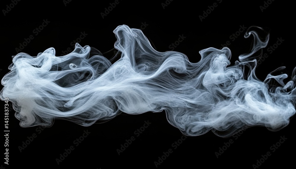 Poster Abstract White Particle Cloud on Black Background Flowing Digital Art with Dynamic Motion and Elegant Style for Modern Design Element